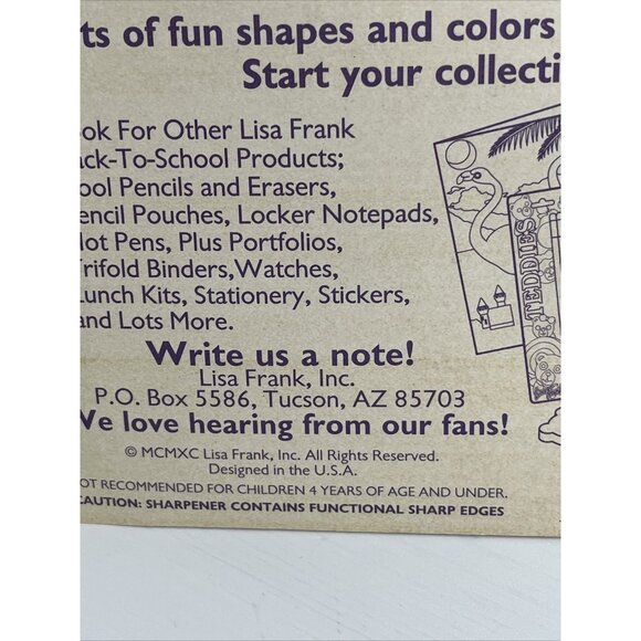 Vintage Lisa Frank School Tools sets x 2 Paper Clips pencil topper NOS Sealed - Picture 10 of 16